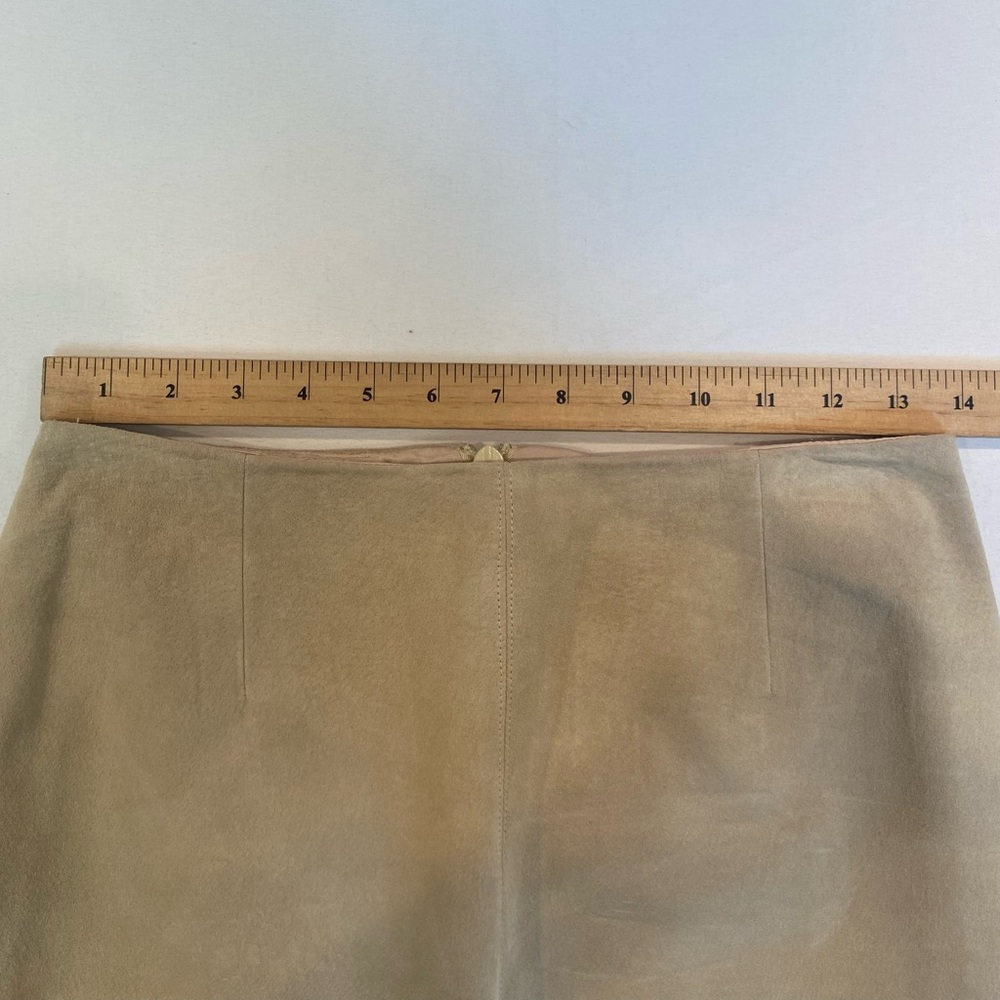VTG 90s Laundry Shelli Segal Tan 100% Genuine Suede Halter Top & Mini Skirt Set - Picture 11 of 12